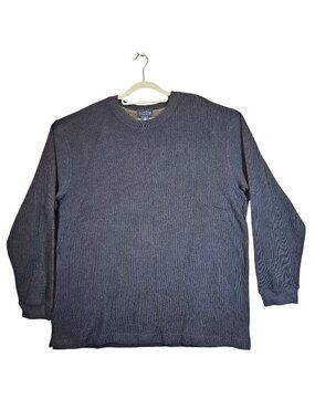 Club Room By Charter Club Mens XXL Dark Blue  Ribbed Knit Sweater Cotton Casual